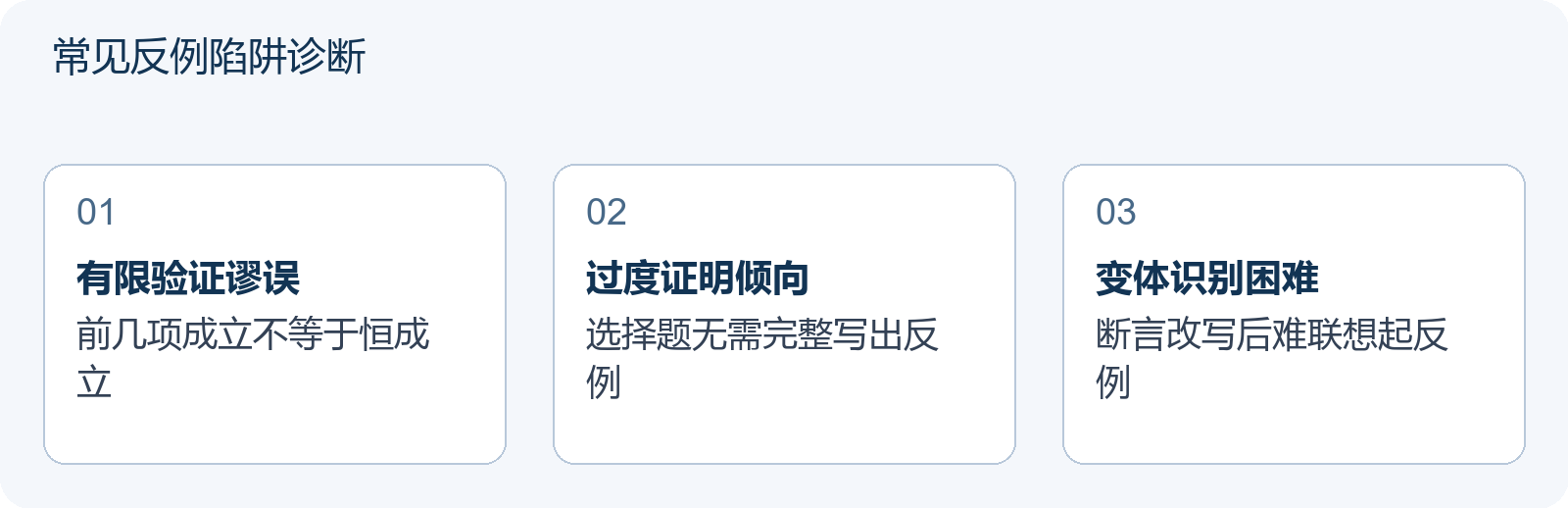常见反例陷阱诊断